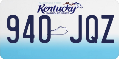 KY license plate 940JQZ
