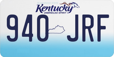 KY license plate 940JRF