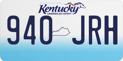 KY license plate 940JRH