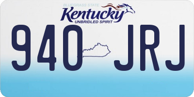 KY license plate 940JRJ