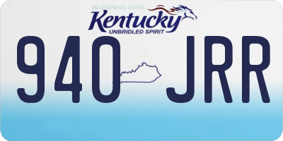 KY license plate 940JRR