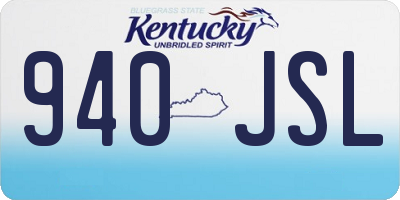 KY license plate 940JSL
