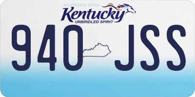 KY license plate 940JSS