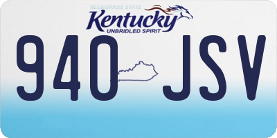 KY license plate 940JSV