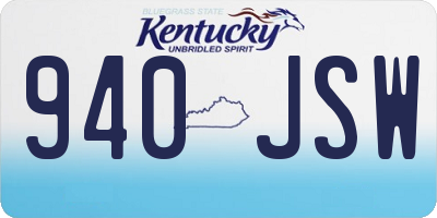KY license plate 940JSW