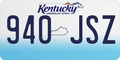 KY license plate 940JSZ
