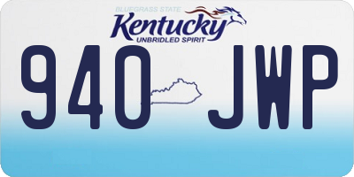 KY license plate 940JWP