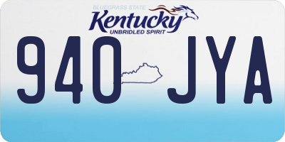 KY license plate 940JYA