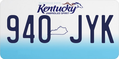 KY license plate 940JYK
