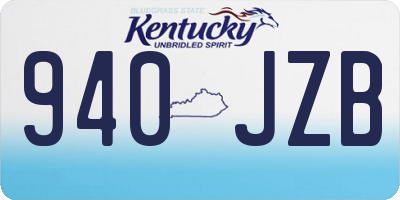 KY license plate 940JZB