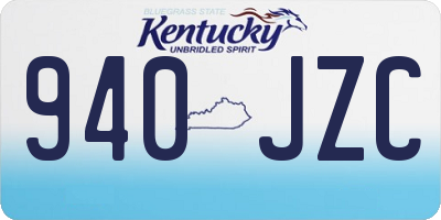 KY license plate 940JZC
