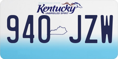 KY license plate 940JZW