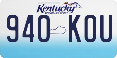 KY license plate 940KOU