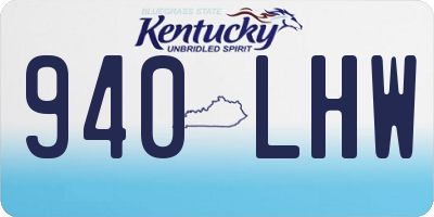 KY license plate 940LHW