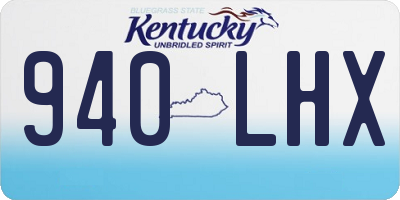 KY license plate 940LHX