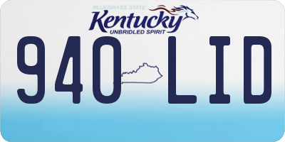 KY license plate 940LID