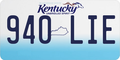 KY license plate 940LIE