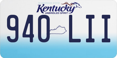 KY license plate 940LII