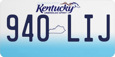 KY license plate 940LIJ