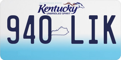 KY license plate 940LIK