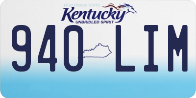 KY license plate 940LIM