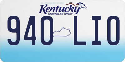 KY license plate 940LIO