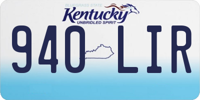 KY license plate 940LIR