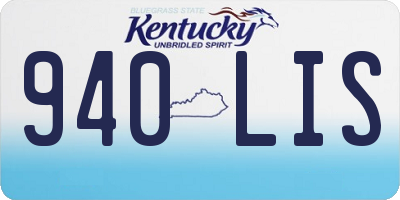 KY license plate 940LIS