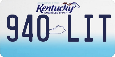 KY license plate 940LIT