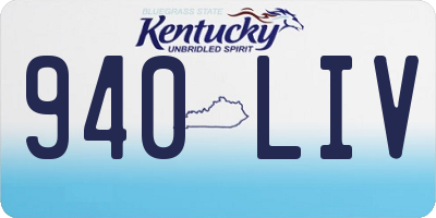 KY license plate 940LIV