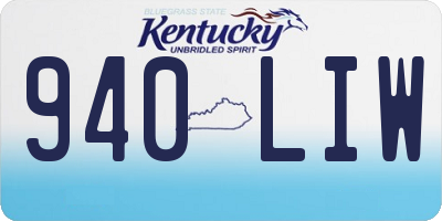 KY license plate 940LIW