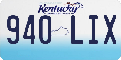 KY license plate 940LIX