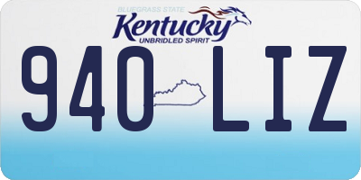 KY license plate 940LIZ