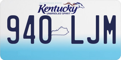 KY license plate 940LJM
