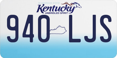 KY license plate 940LJS