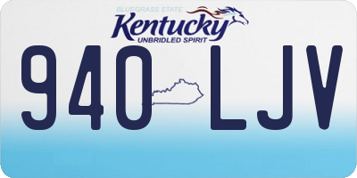 KY license plate 940LJV