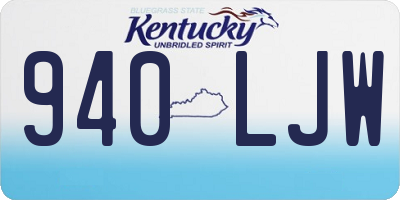 KY license plate 940LJW