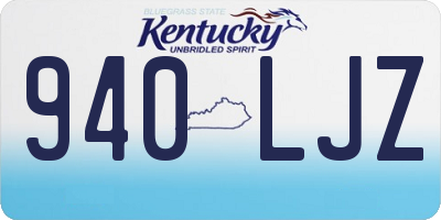 KY license plate 940LJZ