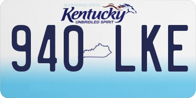KY license plate 940LKE