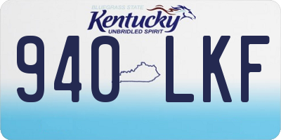 KY license plate 940LKF