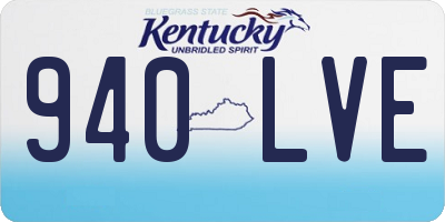 KY license plate 940LVE
