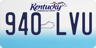KY license plate 940LVU