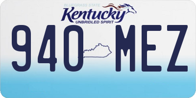 KY license plate 940MEZ