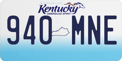 KY license plate 940MNE