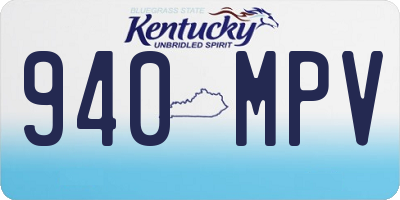 KY license plate 940MPV
