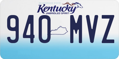 KY license plate 940MVZ