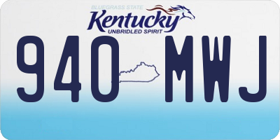 KY license plate 940MWJ
