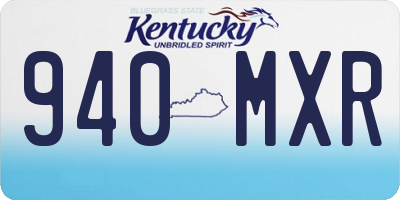 KY license plate 940MXR
