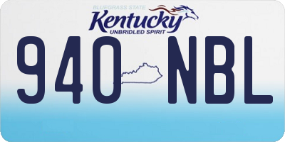 KY license plate 940NBL