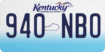 KY license plate 940NBO